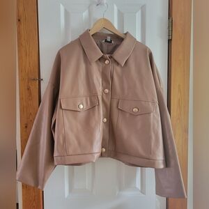 NWT Ophelia Roe - Vegan Brown Leather Jacket - Size 3X